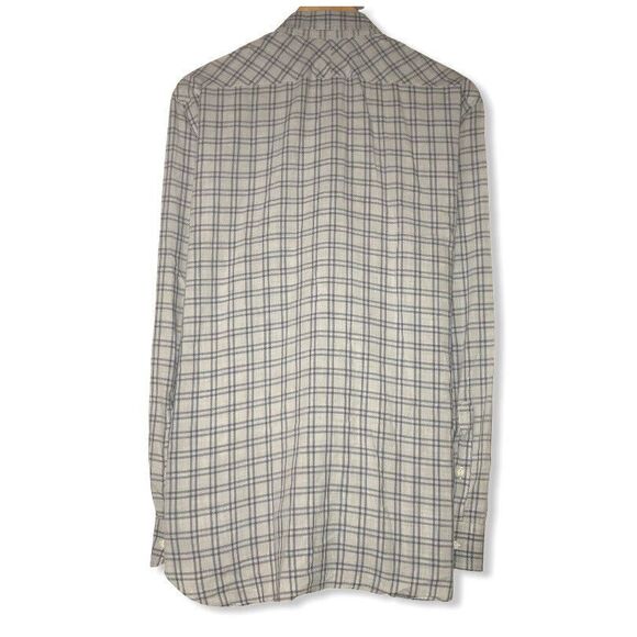 Billy Reid Mens Blue/Gray Plaid Check Button Front Shirt Italy Sz Large Standard - Picture 4 of 7